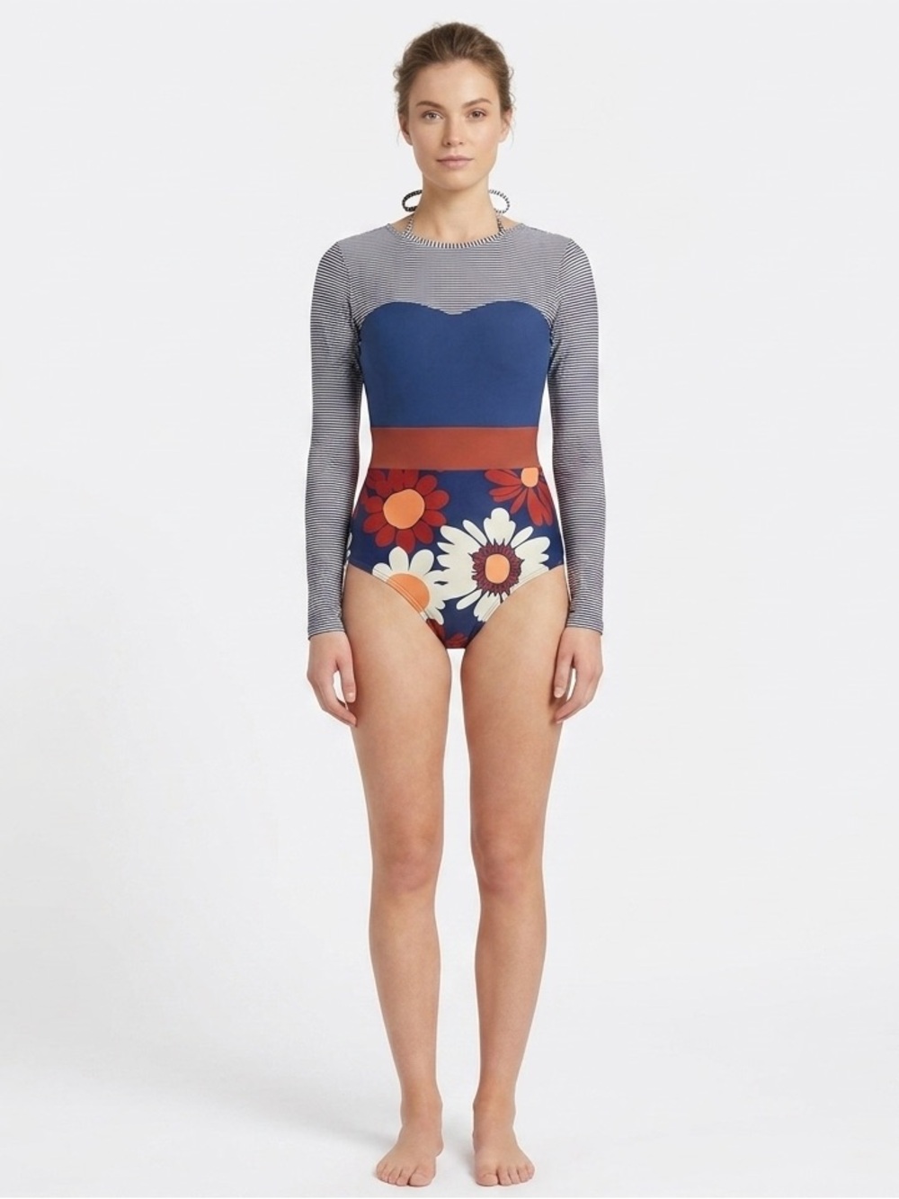 NWT Seea Hermosa Long Sleeve One Piece Swimsuit Bathing Suit Marguerite S - Picture 16 of 16